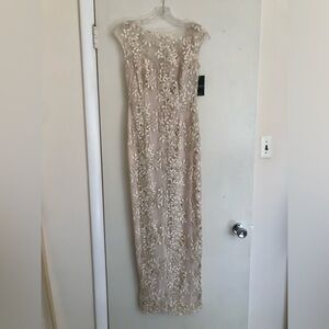 NWT Crème Floral Ralph Lauren Gown